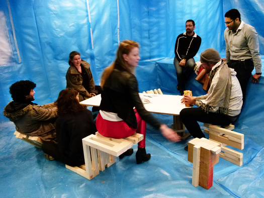 Intangible furniture is being tested by all workshop participants.